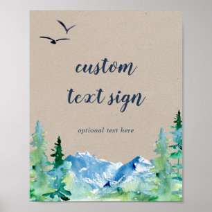 Kraft Mountain Cards & Gifts Skräddarsydd Text Sky Poster