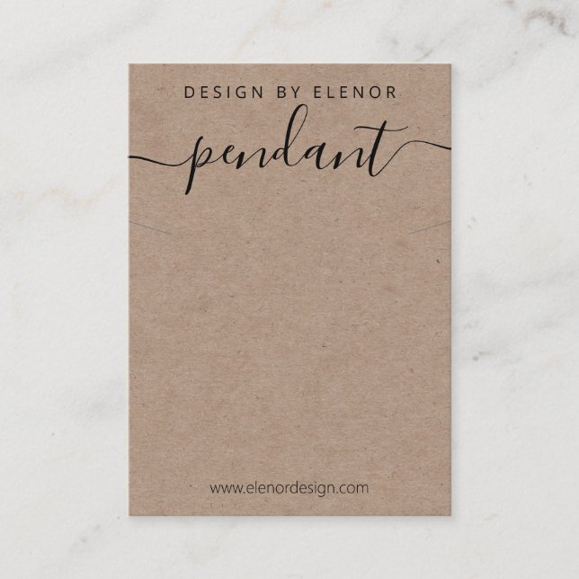 Kraft Necklace Pendant Visning Visitkort (Framsida)