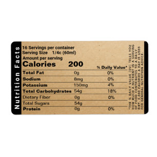Kraft Nutrition Facts Shipping Label Fraktsedel