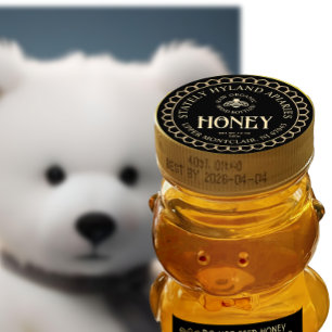 Kraft on Black Honeycomb Gräns and Bee Runt Klistermärke