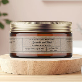 Kraft paper body butter cosmetics jar 1" x 7.25" etikettband