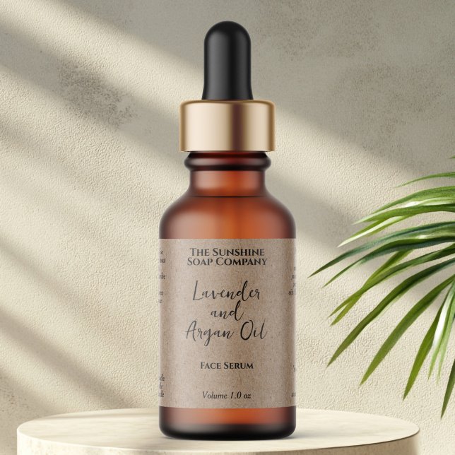 Kraft Paper Minimalist Cosmetics Dropper Bottle  Adressetikett (Skapare uppladdad)