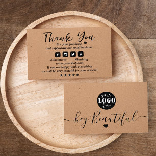 Kraft Papper Add Logotyp Tack Visitkort