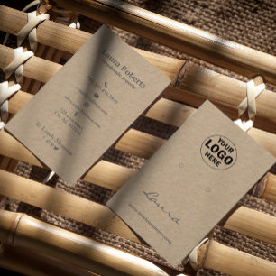 Kraft Papper Add Your Logotyp Earring Visning Busi Visitkort