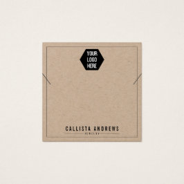 Kraft Papper Add Your Logotyp Necklace Visning Car Fyrkantigt Visitkort