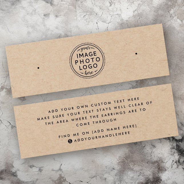 Kraft papper anpassningsbar logotyp sturing visnin litet visitkort (Kraft paper custom logo stud earring display card)