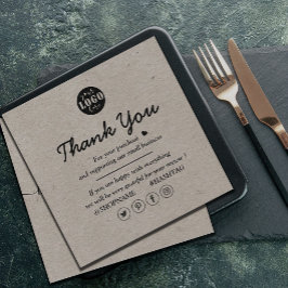 Kraft Papper Anpassningsbar Logotyp Tack Earthy Fyrkantigt Visitkort