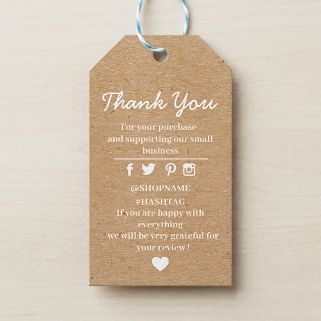 Kraft papper anpassningsbar logotyp tack för att d presentetikett (Kraft paper custom logo thank you gift tags #thankyougifttag #supportbusiness #kraftpapergifttag )