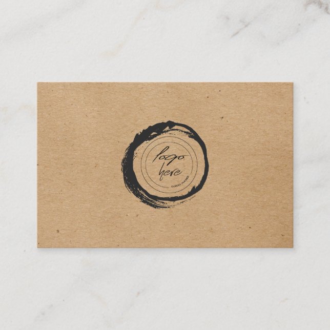 Kraft Papper Anpassningsbar Logotyp Tack. Visitkort (Framsida)