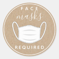 Kraft papper Ansikte mask krävs etikett