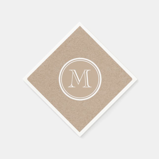 Kraft Papper Background Monogram Pappersservett (Hörn)