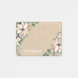 Kraft Papper Blommigt White Poinsettia Post-it Block