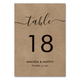Kraft Papper Bordsnummer