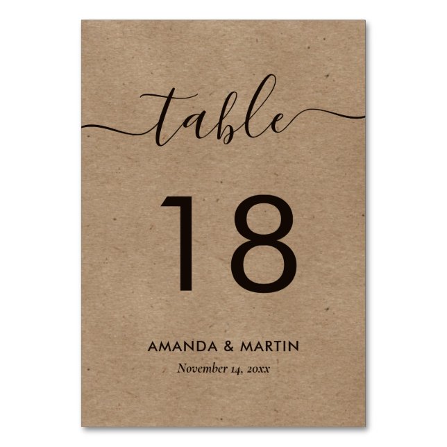 Kraft Papper Bordsnummer (Framsidan)