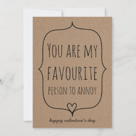 Kraft Papper Cute Heart Funny Valentines day Julkort