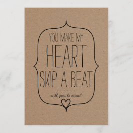 Kraft Papper Cute Heart Romantic Valentines day Julkort