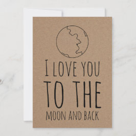 Kraft Papper Cute Måne Funny Valentines day Julkort