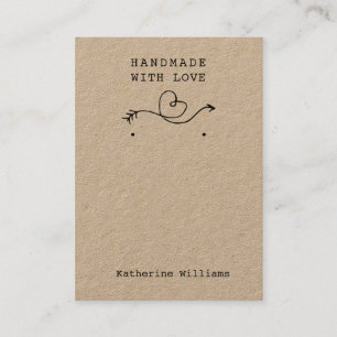 Kraft Papper Earring Visning   Handgjort med Kärle Visitkort