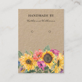 Kraft Papper Earring Visning | Solros Blommigt Visitkort