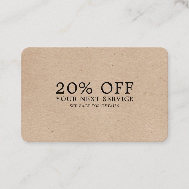 Kraft Papper Effekt - Rabattkupong Rabattkort (Framsida)