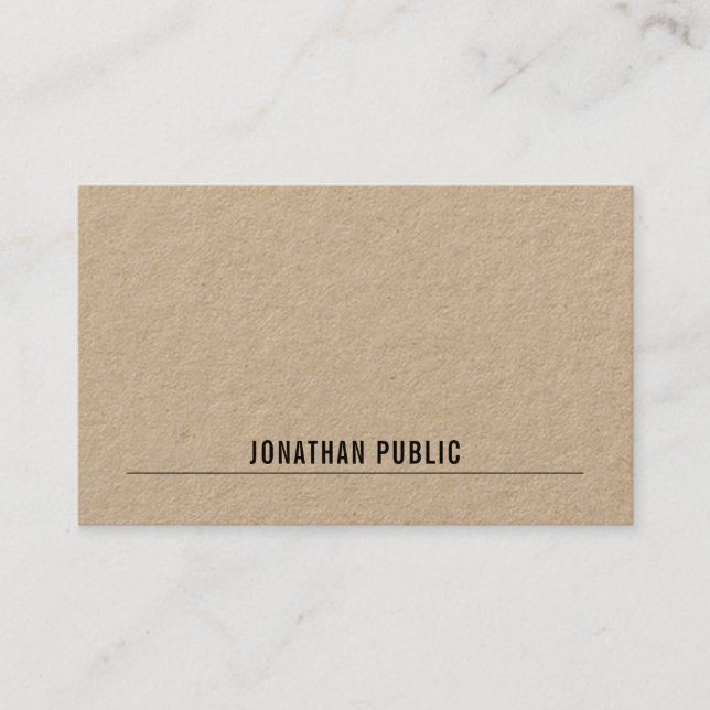 Kraft Papper Elegant Enkel modern Professionell öv Visitkort (Framsida)