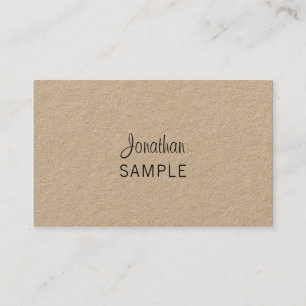 Kraft Papper Elegant Script Modern Unique Trendig Visitkort