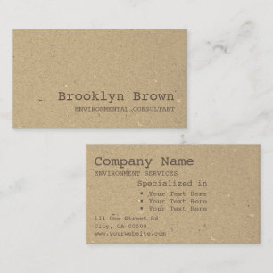 Kraft Papper enkel, rustisk, minimal Vintage Visitkort