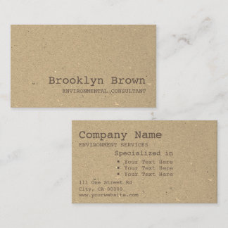 Kraft Papper enkel, rustisk, minimal Vintage Visitkort