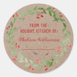 Kraft Papper Helgdag Kitchen Canning | Homemade Runt Klistermärke