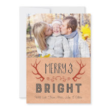 Kraft Papper Hjort Antlers Vintage julkort