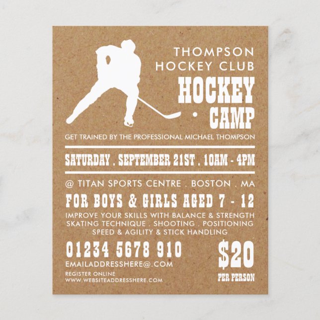 Kraft Papper, Hockey Camp Advertising Flyer (Framsidan)