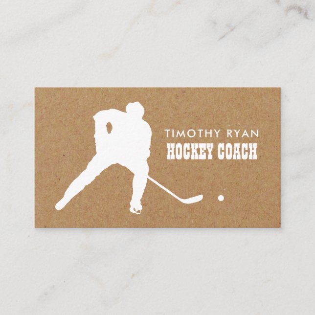 Kraft Papper, Hockey Player, Hockey Coach Visitkort (Framsida)