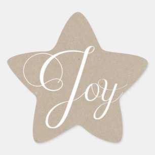 Kraft Papper jul Joy Helgdag Stickers Stjärnformat Klistermärke