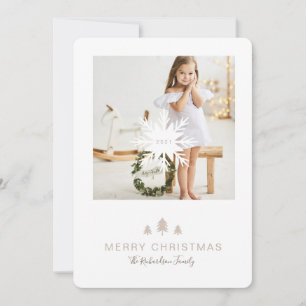 Kraft Papper Julgran & Snowflake 1 Photo Julkort