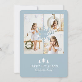 Kraft Papper Julgran & Snowflake 3 Photo Julkort