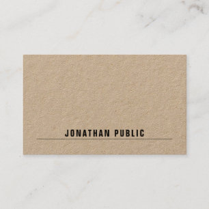 Kraft papper modern elegant enkel malllyx visitkort