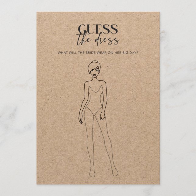 Kraft Papper Möhippa gissar Dress Game (Framsida)