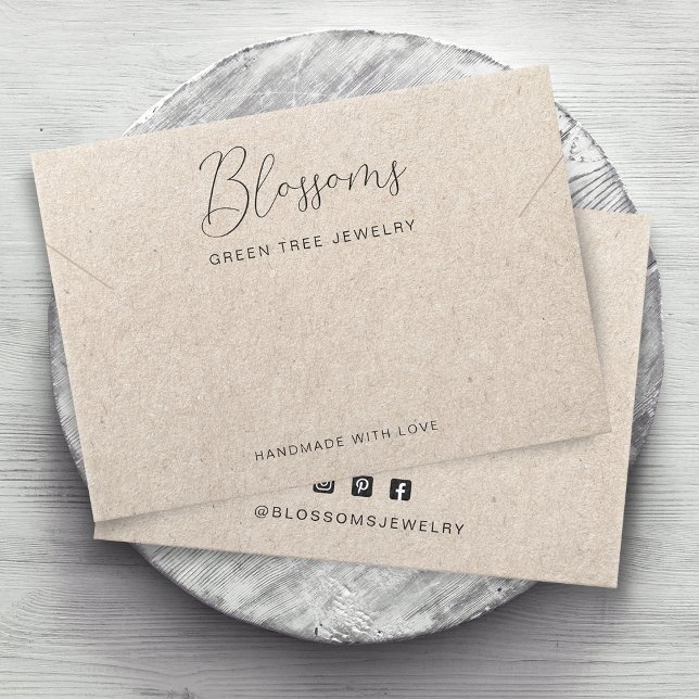 Kraft Papper Necklace Bracelet Visning Card Visitkort (Printed Kraft Paper Necklace Bracelet Personalized Display Card)