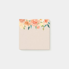 Kraft Papper Peach Blommigts Rustic Chic Post-it Block