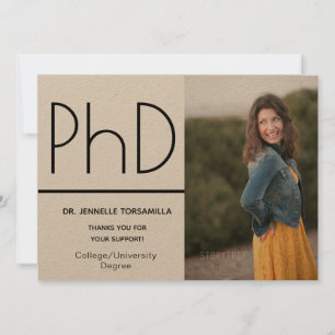 Kraft papper PhD-gradens fotomeddelande Meddelande