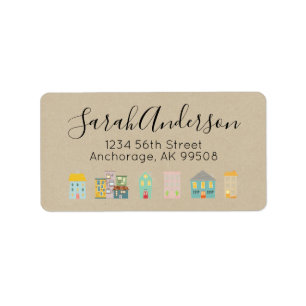 Kraft Papper Real Gods Houses Returadress Adressetikett
