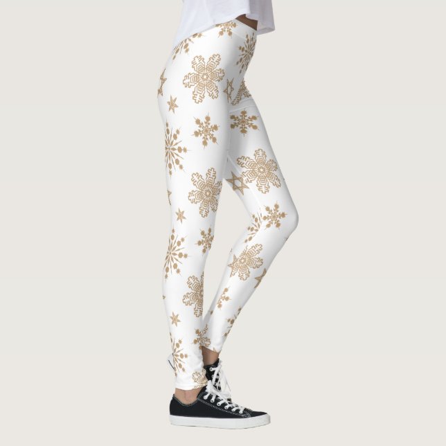 Kraft Papper Snöflingor Mönster ID589 Leggings (Höger)