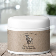 Kraft papper stil Goats etikett Mjölk Cosmetics Bu