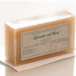 Kraft papper stil w grönt text kosmetics burk etik fraktsedel