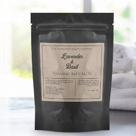 Kraft Papper Stil Watersecure Bath Salts Label