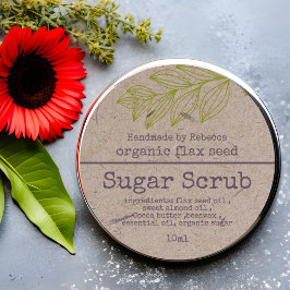 Kraft papper Sugar SCrub-etikett Runt Klistermärke