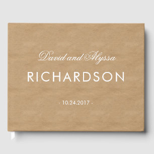 Kraft Papper Titta med Elegant Vit text Gästböcker