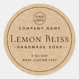 Kraft papper utseende runt gräns produktetikett klistermärke