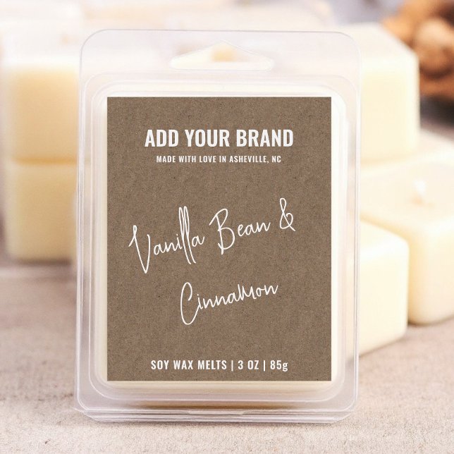 Kraft Papper Vax Melt-minimalistisk modern 3x2-tum Mat Etikett (Skapare uppladdad)