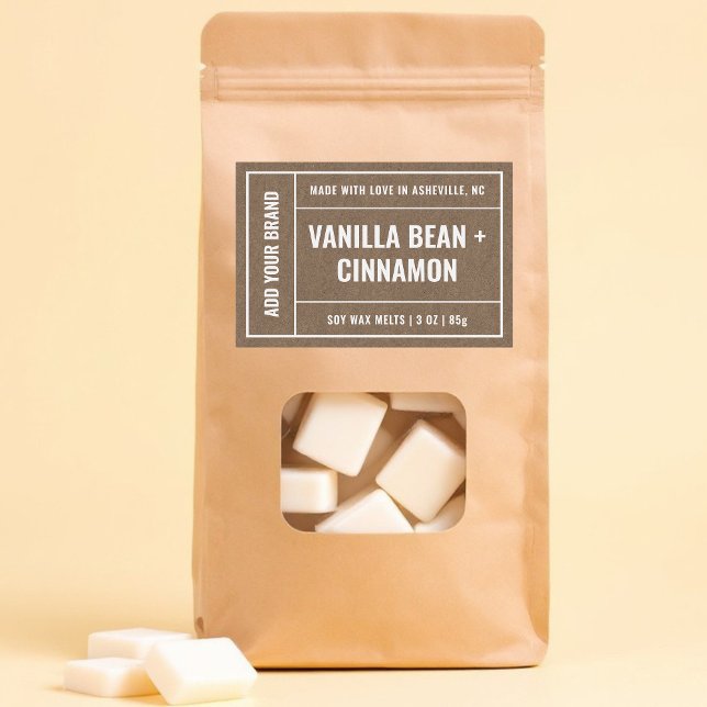 Kraft Papper Vax Melt-minimalistisk modern 3x2-tum Mat Etiketter (Skapare uppladdad)